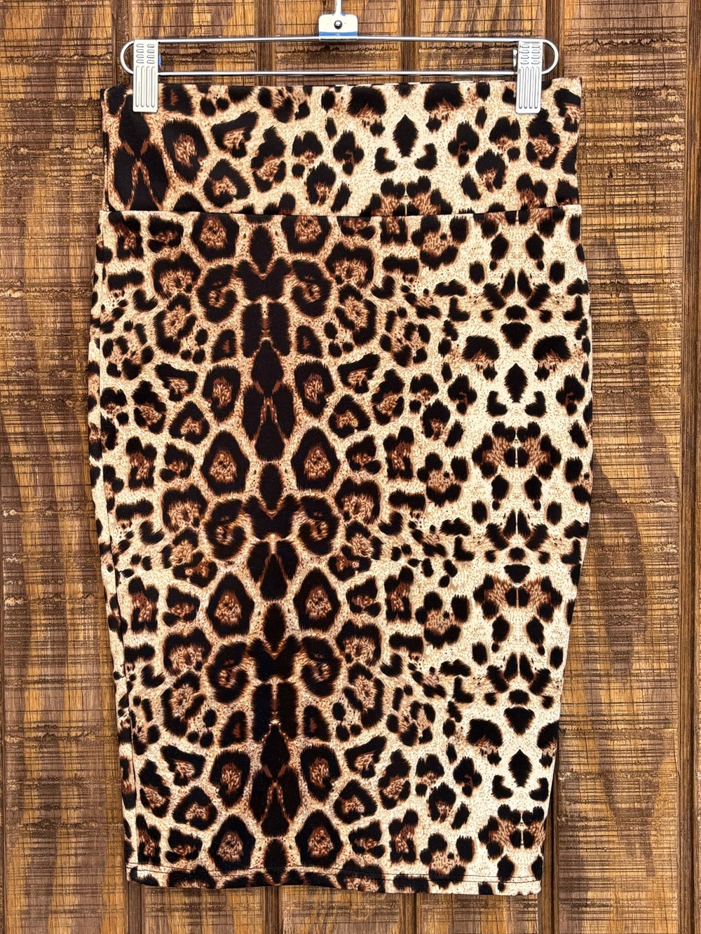 Leopard Print Knee Length Skirt